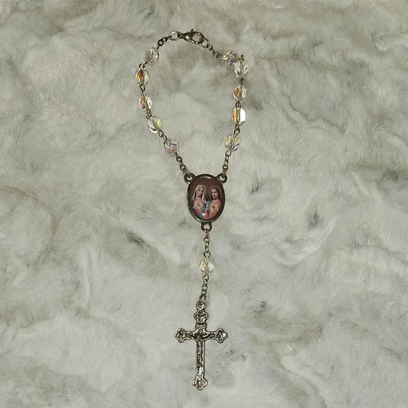 🟢 Rosary Cross Bracelet - Picture 1 of 10